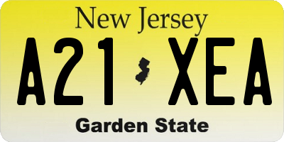 NJ license plate A21XEA