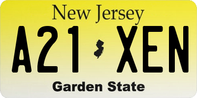 NJ license plate A21XEN