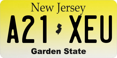 NJ license plate A21XEU