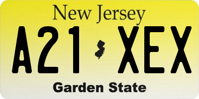 NJ license plate A21XEX