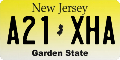 NJ license plate A21XHA