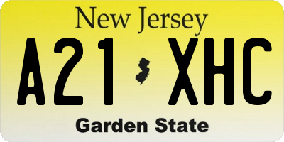 NJ license plate A21XHC