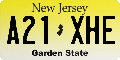 NJ license plate A21XHE