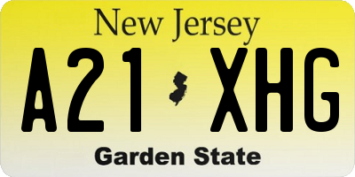 NJ license plate A21XHG