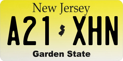 NJ license plate A21XHN