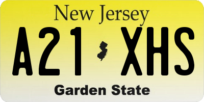 NJ license plate A21XHS