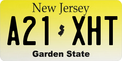 NJ license plate A21XHT