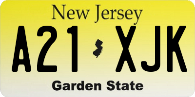 NJ license plate A21XJK
