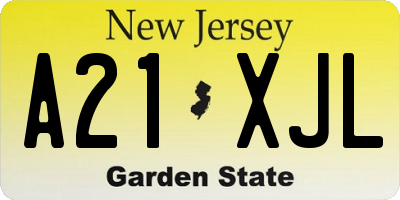 NJ license plate A21XJL