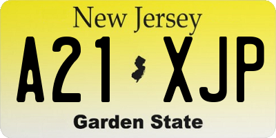 NJ license plate A21XJP