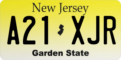 NJ license plate A21XJR