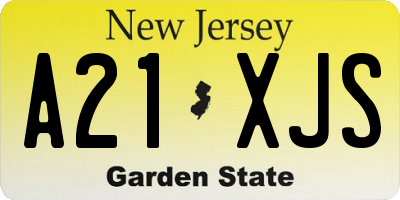 NJ license plate A21XJS