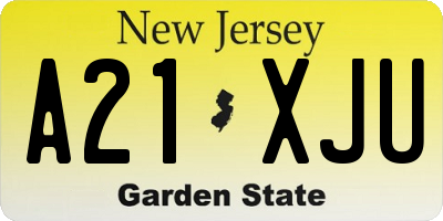 NJ license plate A21XJU