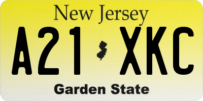 NJ license plate A21XKC