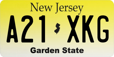 NJ license plate A21XKG