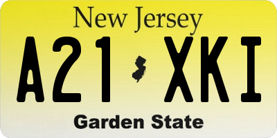 NJ license plate A21XKI