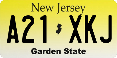 NJ license plate A21XKJ