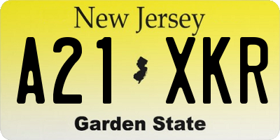 NJ license plate A21XKR