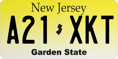 NJ license plate A21XKT