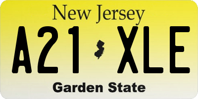 NJ license plate A21XLE