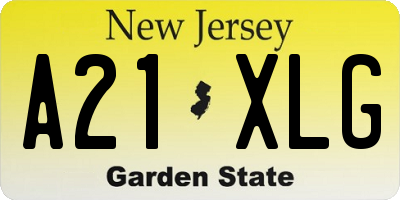 NJ license plate A21XLG