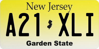 NJ license plate A21XLI
