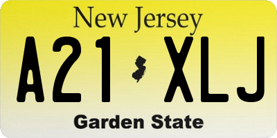 NJ license plate A21XLJ