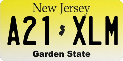 NJ license plate A21XLM