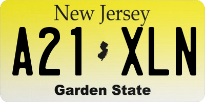 NJ license plate A21XLN