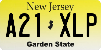 NJ license plate A21XLP