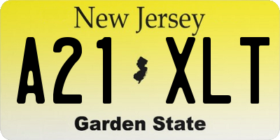 NJ license plate A21XLT