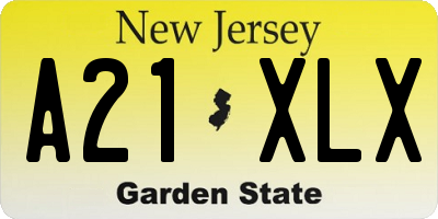 NJ license plate A21XLX