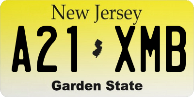 NJ license plate A21XMB
