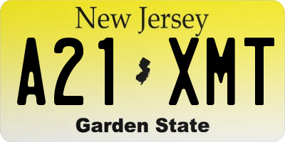 NJ license plate A21XMT