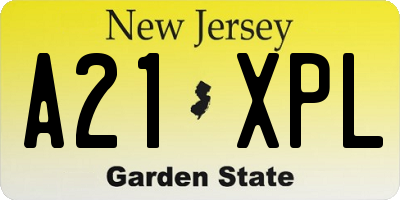 NJ license plate A21XPL