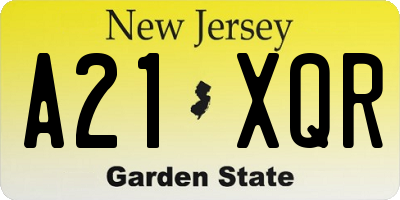 NJ license plate A21XQR