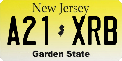 NJ license plate A21XRB