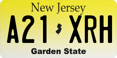NJ license plate A21XRH
