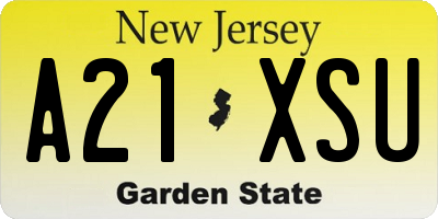 NJ license plate A21XSU