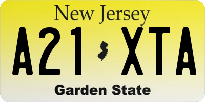 NJ license plate A21XTA
