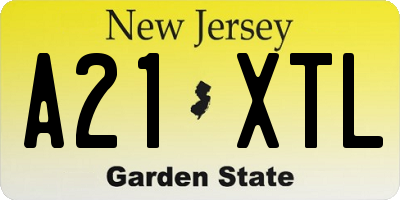 NJ license plate A21XTL