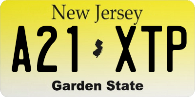 NJ license plate A21XTP