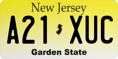 NJ license plate A21XUC