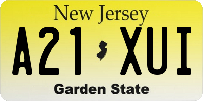 NJ license plate A21XUI