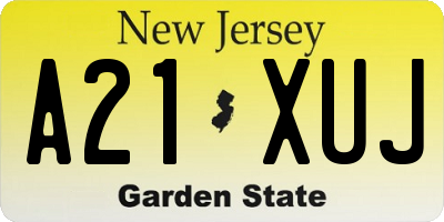 NJ license plate A21XUJ