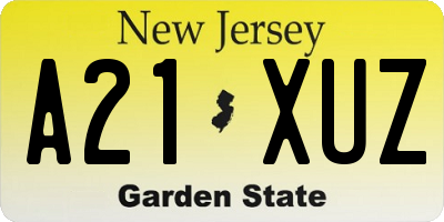 NJ license plate A21XUZ