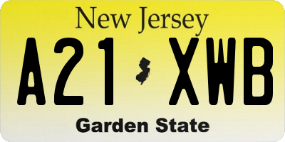 NJ license plate A21XWB