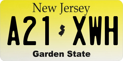 NJ license plate A21XWH