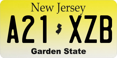 NJ license plate A21XZB