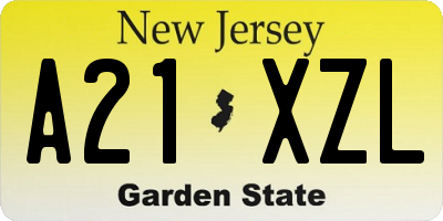 NJ license plate A21XZL